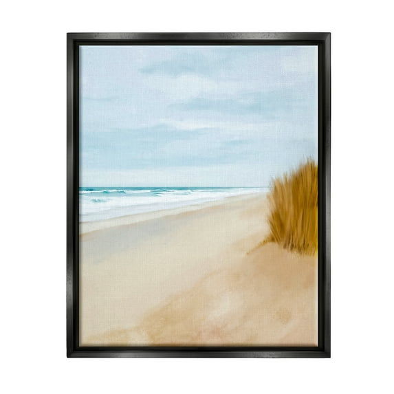 Stupell Industries Wilmington Sand Dunes Nature Painting Black Floater Framed Art Print Wall Art, 25 x 31