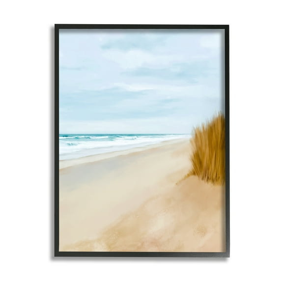Stupell Industries Wilmington Sand Dunes Nature Painting Black Framed Art Print Wall Art, 11 x 14