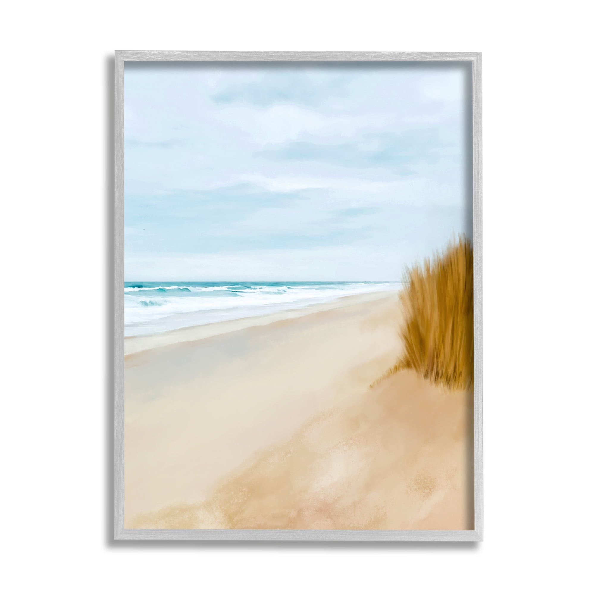 Stupell Industries Wilmington Sand Dunes Nature Painting Gray Framed Art Print Wall Art, 11 x 14