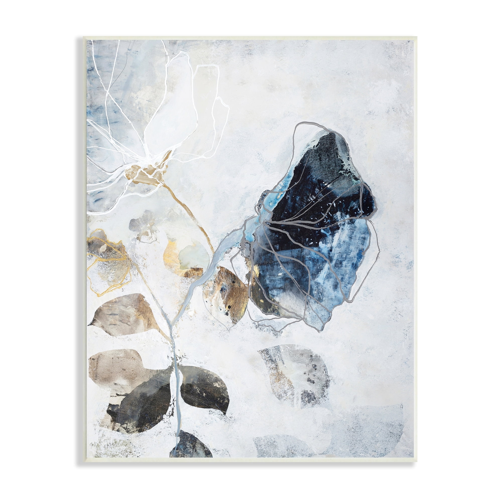 Stupell Industries Wilting Flower Abstract Still Life Modern Blue Flower, 10 x 15, Design by Design Fabrikken