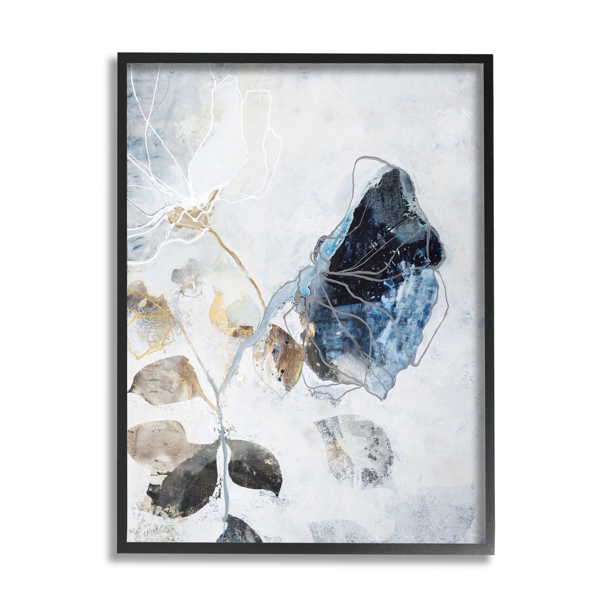 Stupell Industries Wilting Flower Abstract Still Life Modern Blue Flower, 11 x 14, Design by Design Fabrikken