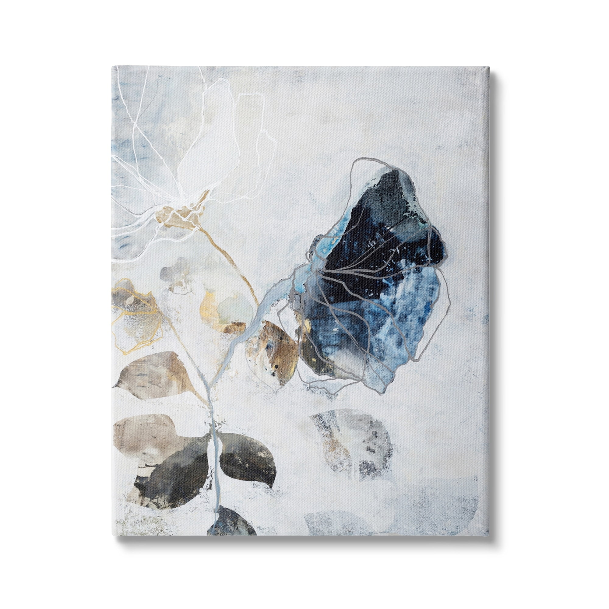 Stupell Industries Wilting Flower Abstract Still Life Modern Blue Flower, 30 x 40, Design by Design Fabrikken