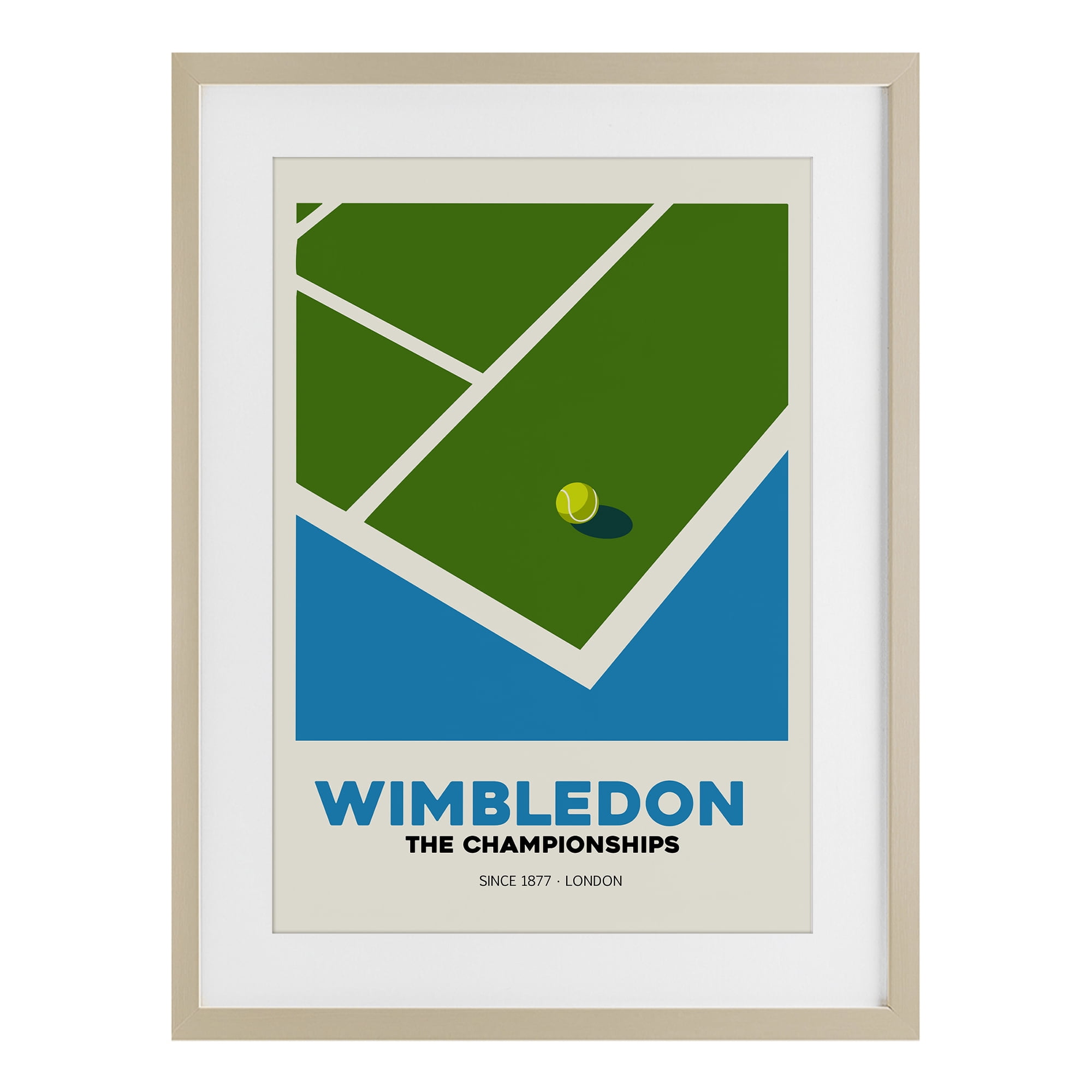 Stupell Industries Wimbledon Tennis Court Birch Framed Print Under Glass, design by Andreas Magnusson