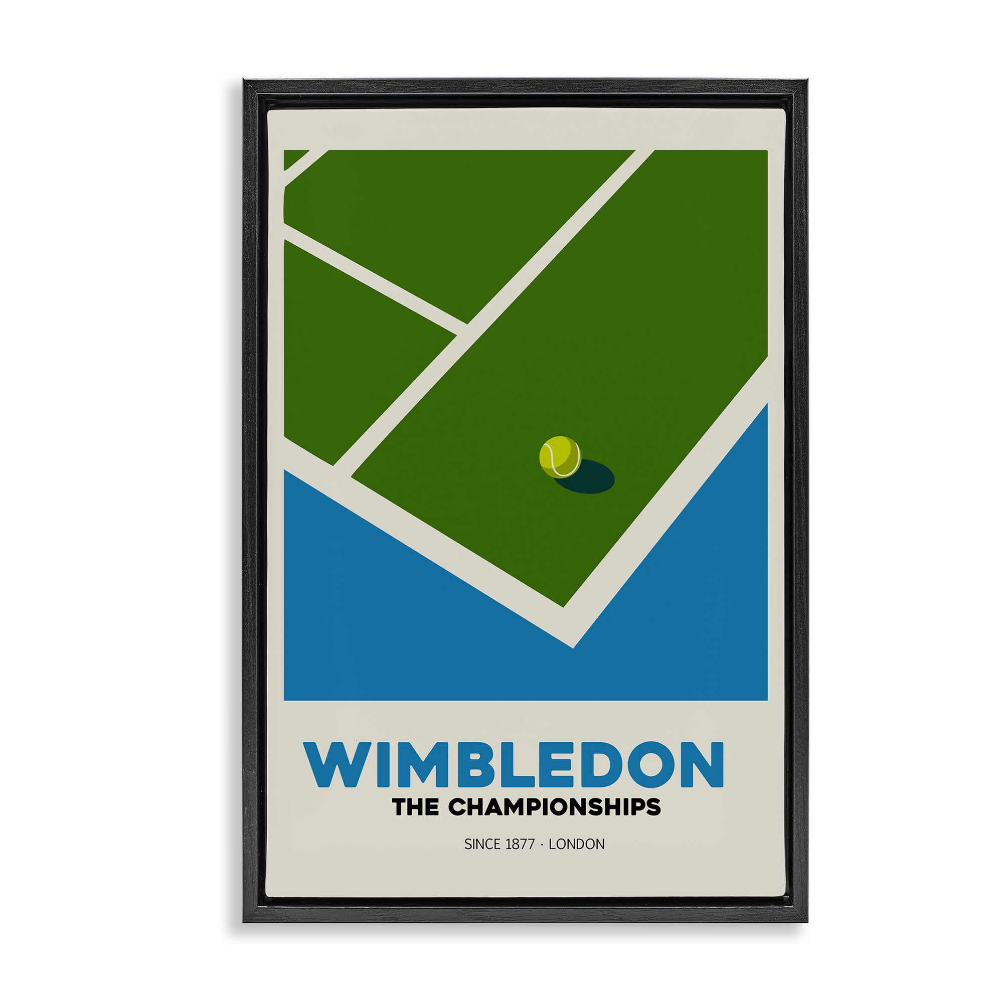 Stupell Industries Wimbledon Tennis Court Black Framed Floater Canvas Wall Art, design by Andreas Magnusson