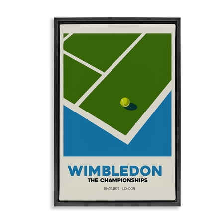 Stupell Industries Wimbledon Tennis Court Black Framed Floater Canvas Wall Art, design by Andreas Magnusson