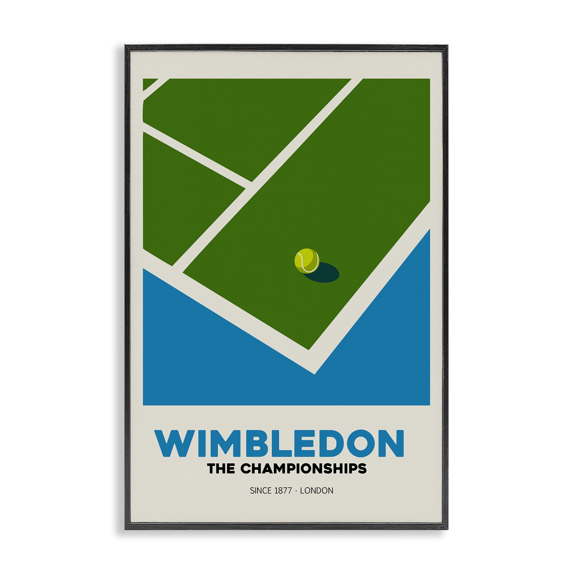 Stupell Industries Wimbledon Tennis Court Black Framed Giclee Art, design by Andreas Magnusson