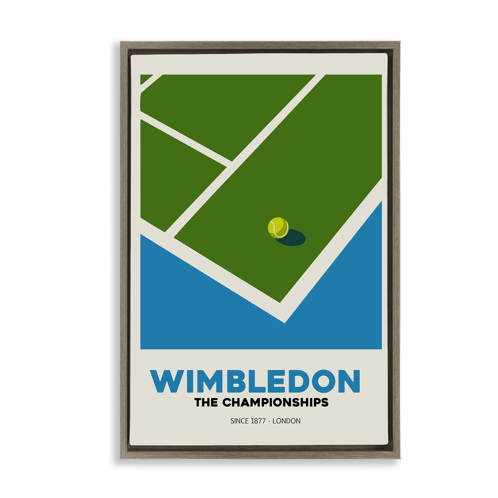 Stupell Industries Wimbledon Tennis Court Brown Framed Floater Canvas Wall Art, design by Andreas Magnusson