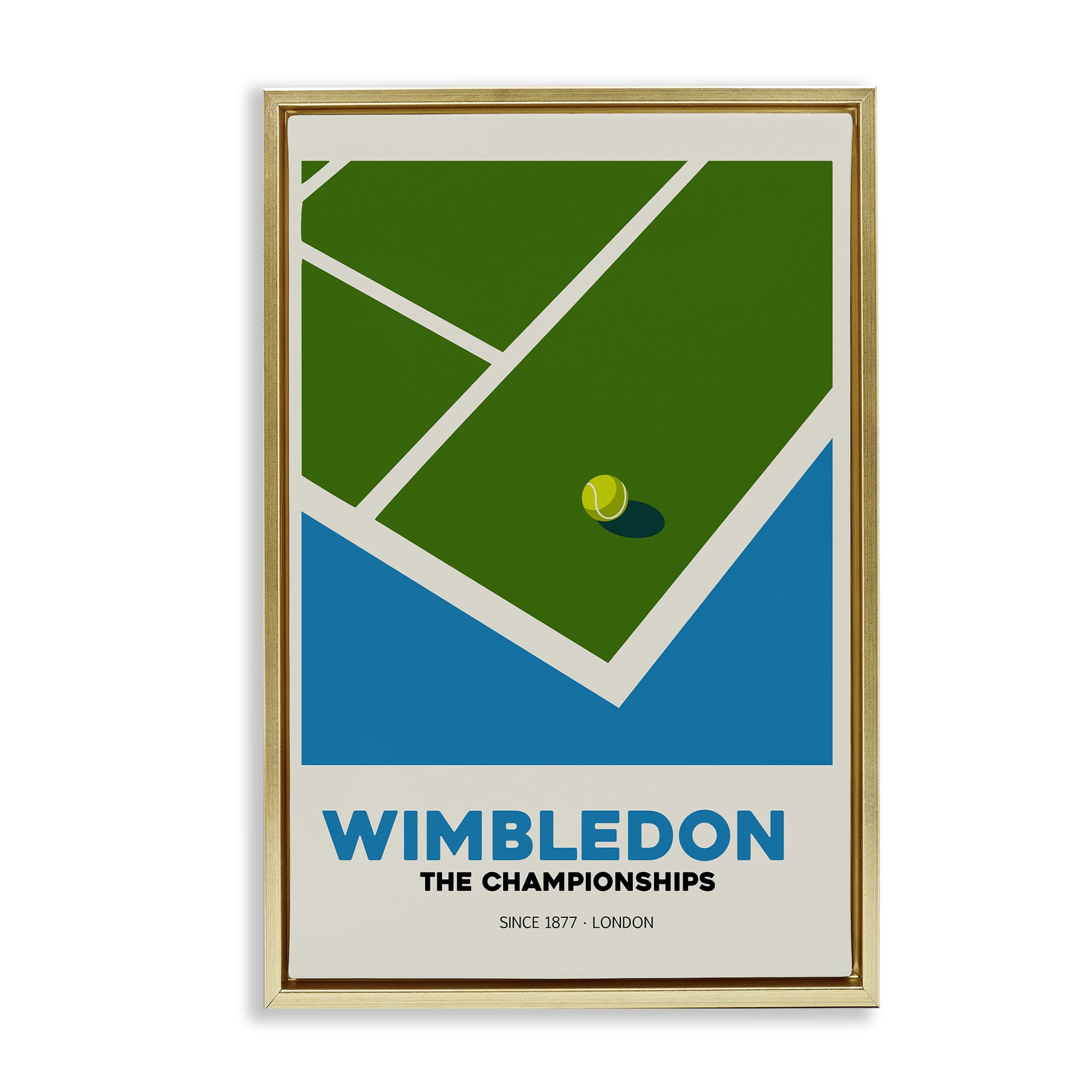 Stupell Industries Wimbledon Tennis Court Gold Framed Floater Canvas Wall Art, design by Andreas Magnusson