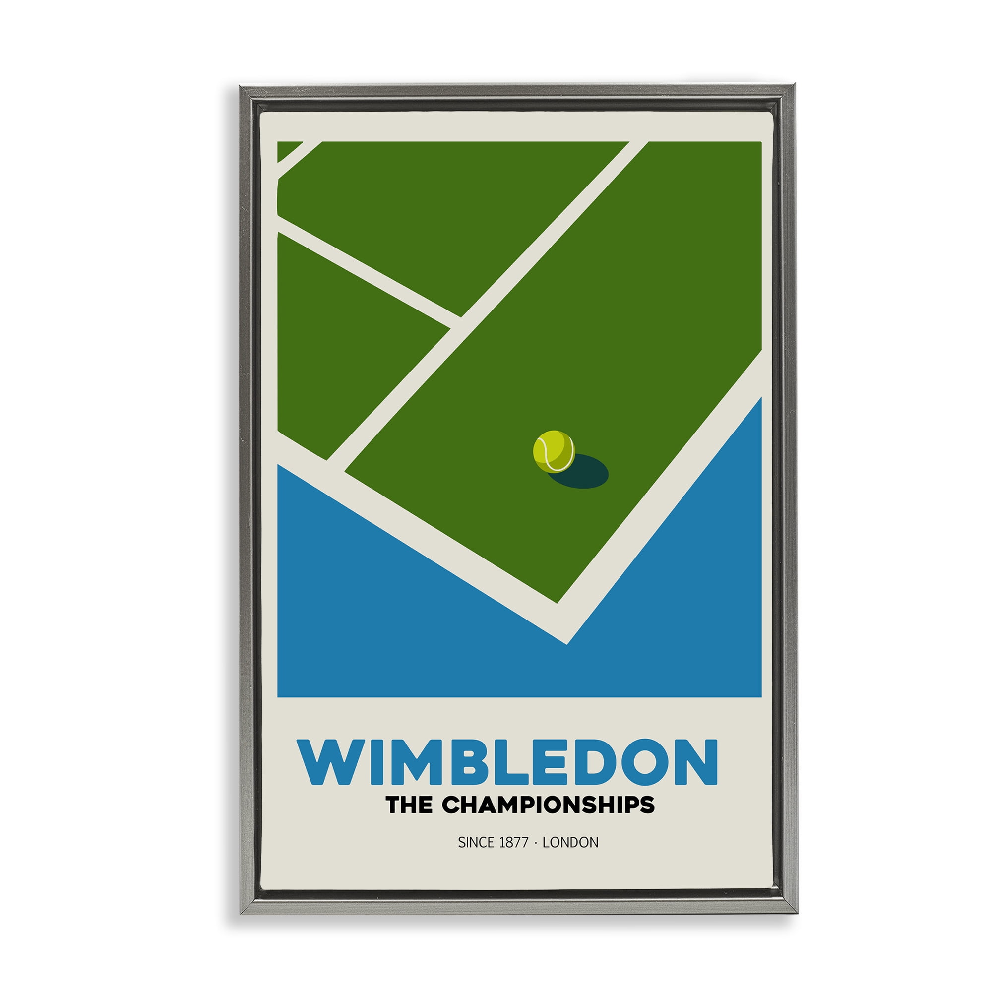 Stupell Industries Wimbledon Tennis Court Gray Framed Floater Canvas Wall Art, design by Andreas Magnusson