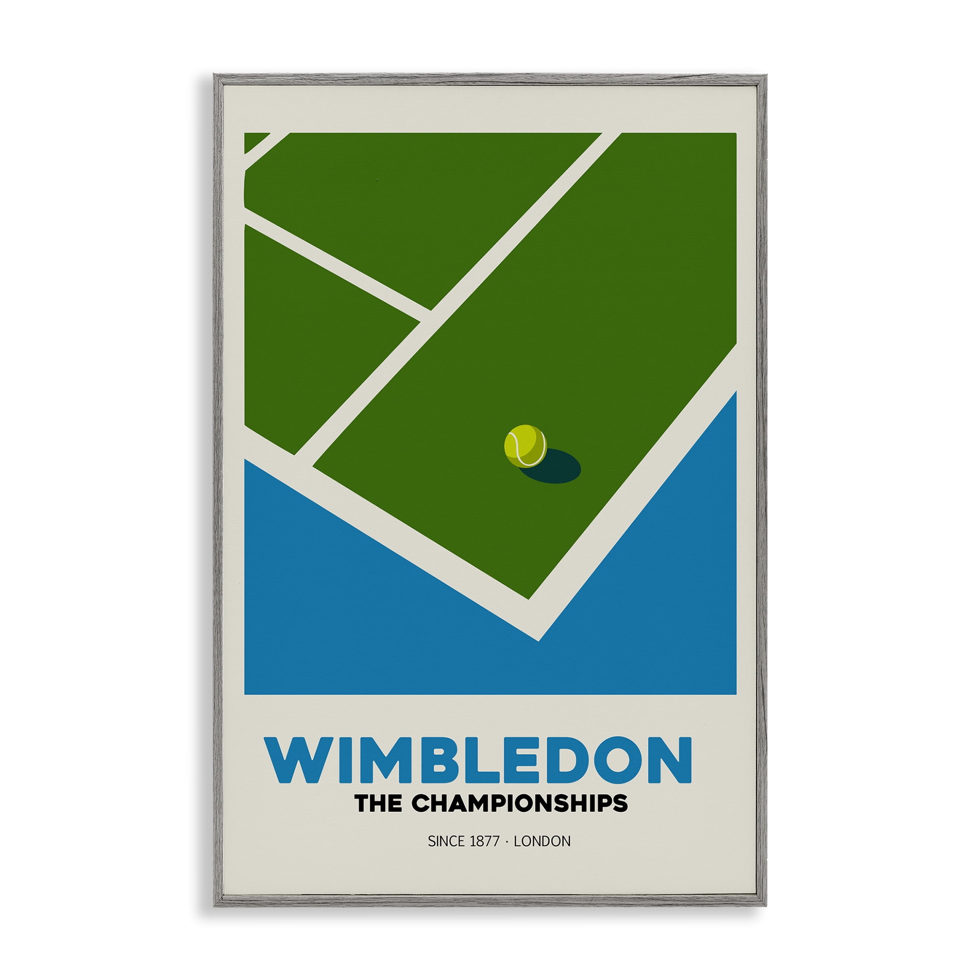 Stupell Industries Wimbledon Tennis Court Gray Framed Giclee Art, design by Andreas Magnusson