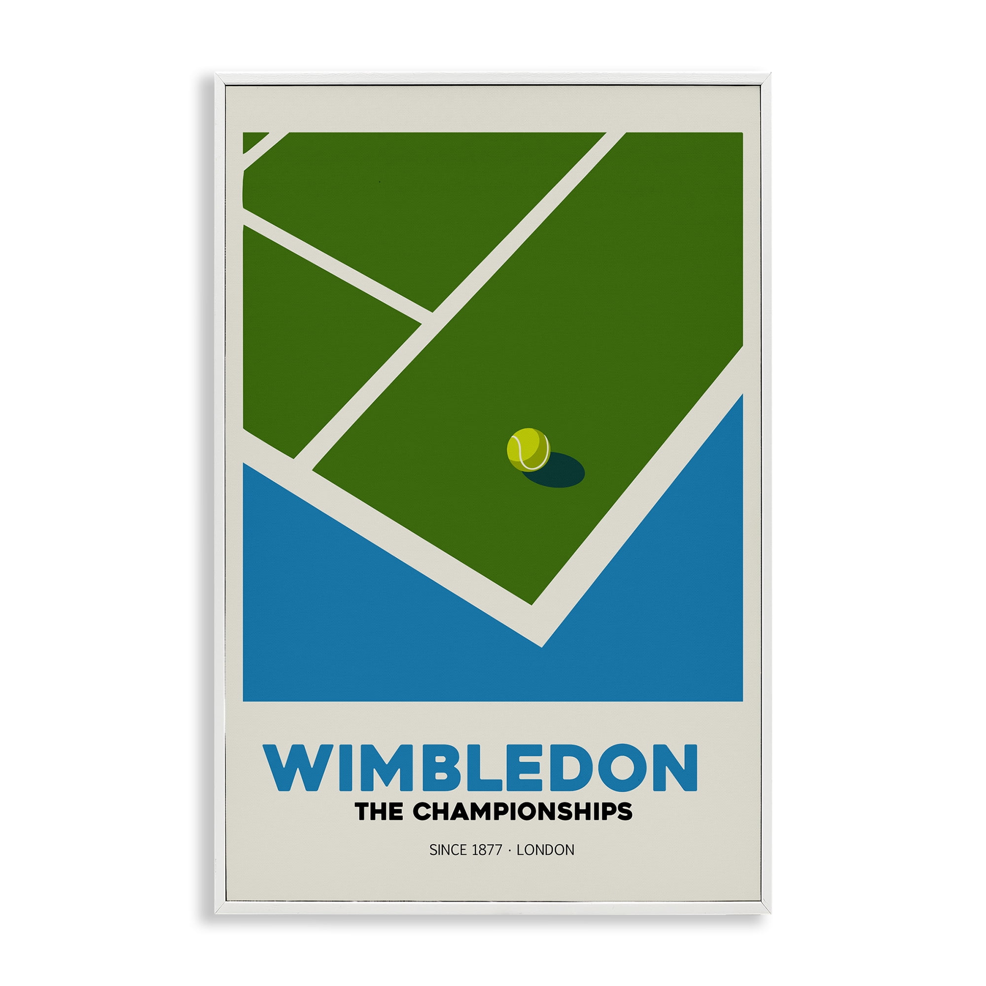 Stupell Industries Wimbledon Tennis Court White Framed Giclee Art, design by Andreas Magnusson