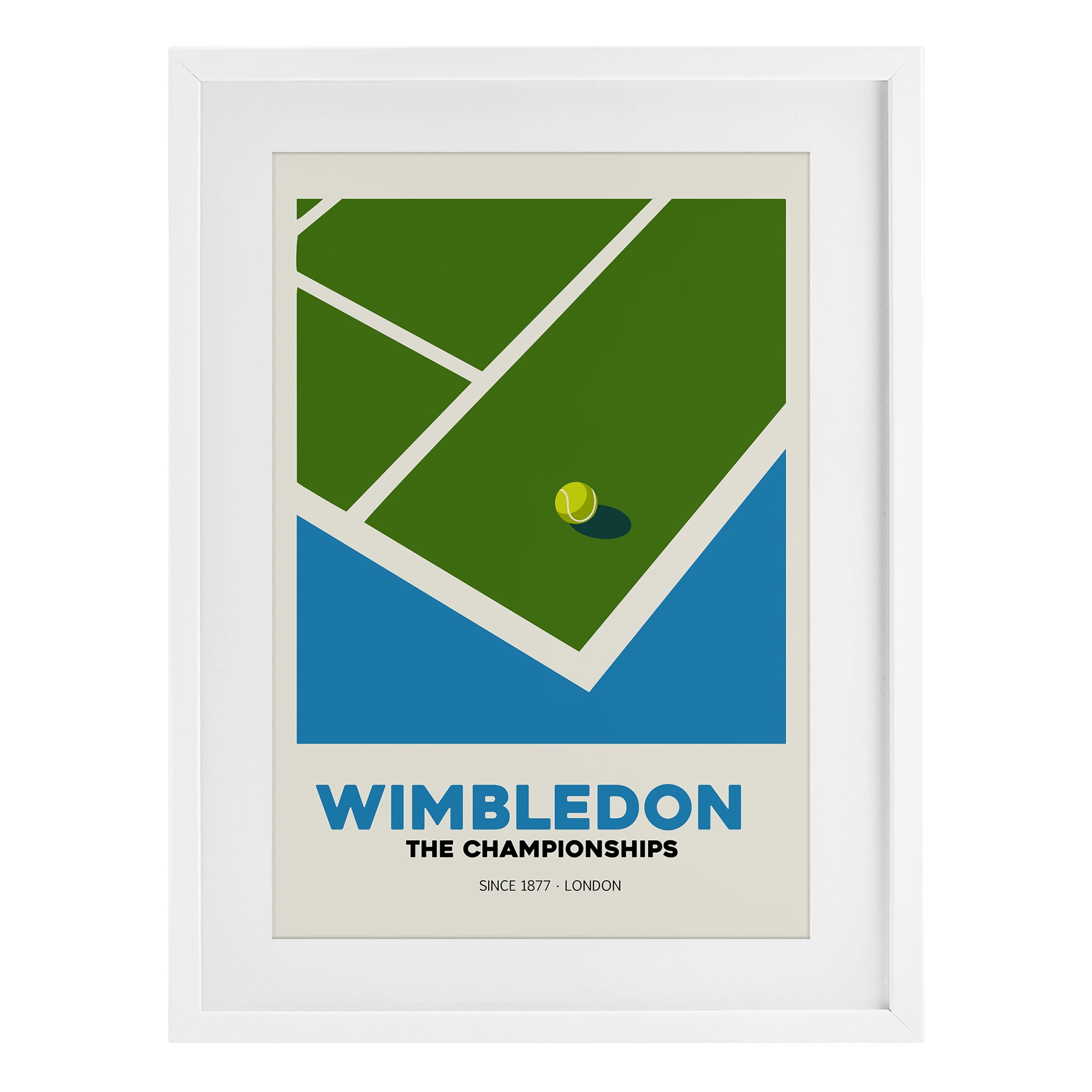 Stupell Industries Wimbledon Tennis Court White Framed Print Under Glass, design by Andreas Magnusson