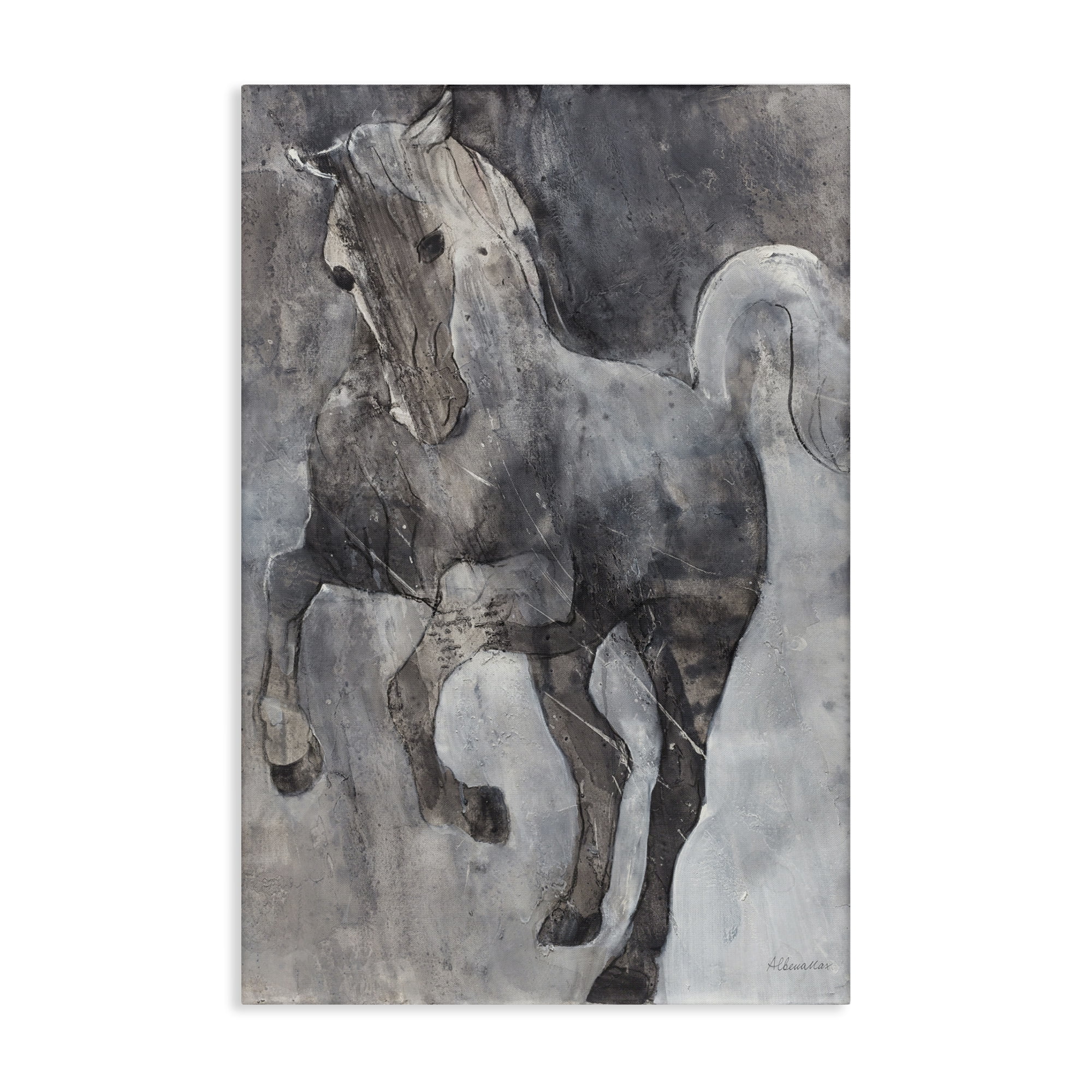 Stupell Industries Wind Dancer Stallion Animals & Insects Painting Gallery Wrapped Canvas Art Print Wall Art, 20 x 30