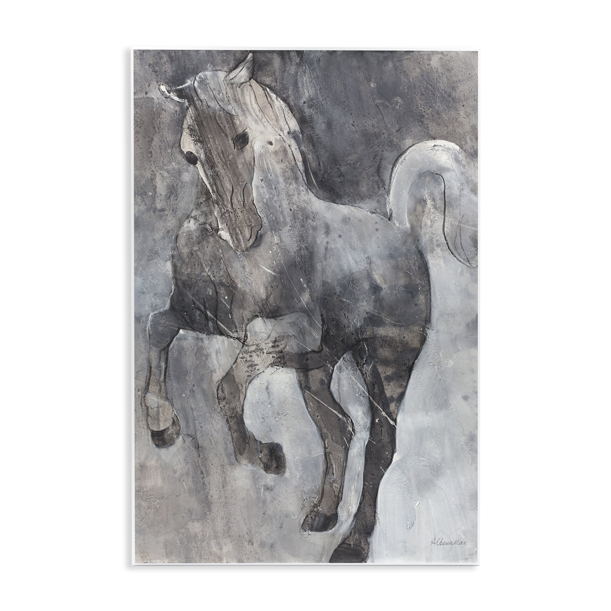 Stupell Industries Wind Dancer Stallion Animals & Insects Painting Unframed Art Print Wall Art, 13 x 19