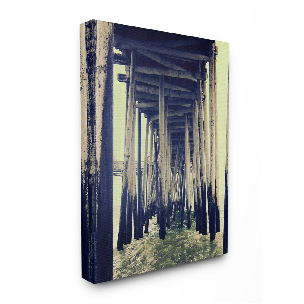 Stupell Industries Wind Waves under Distressed Pier Antique Scene Designed by Ashley Calhoun