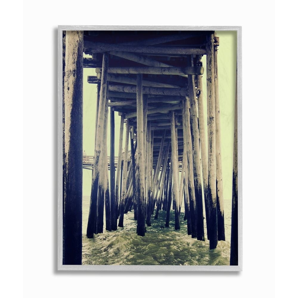 Stupell Industries Wind Waves under Distressed Pier Antique Scene Designed by Ashley Calhoun