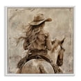 thumbnail image 1 of Stupell Industries Modern Windblown Cowgirl on Horseback White Framed Giclee Art, 17 x 17, by Marta Wiley, 1 of 8