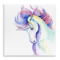 Stupell Industries Windblown Mane Unicorn Fantasy & Sci-Fi Painting Unframed Art Print Wall Art, 12 x 12