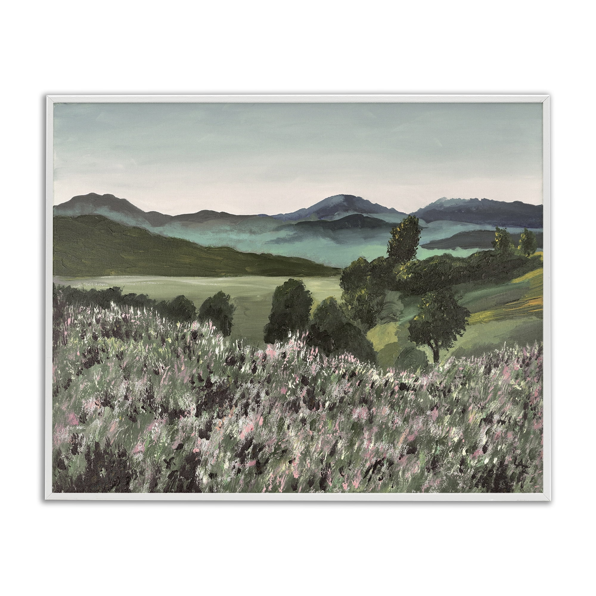 Stupell Industries Windblown Meadow Blooms White Framed Giclee Art, design by Lee Ann Zirbes