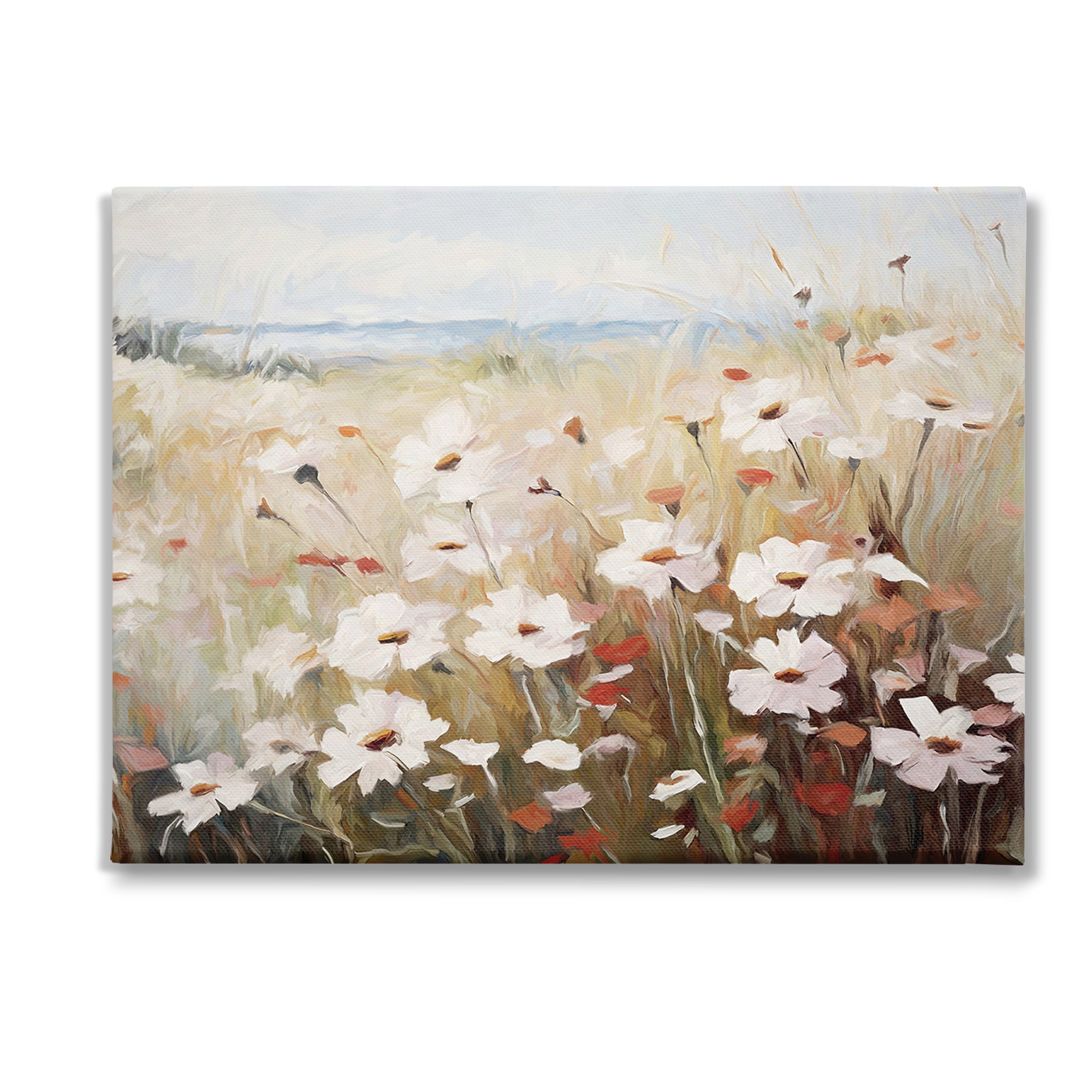 Stupell Industries Windblown Meadow Flowers Botanical & Floral Painting Gallery Wrapped Canvas Art Print Wall Art, 48 x 36