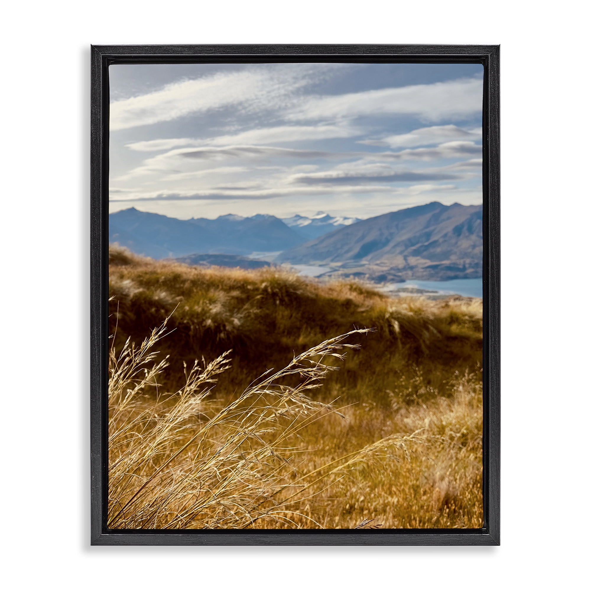 Stupell Industries Windblown Mountain Region Landscape Photography Black Floater Framed Art Print Wall Art, 17 x 21