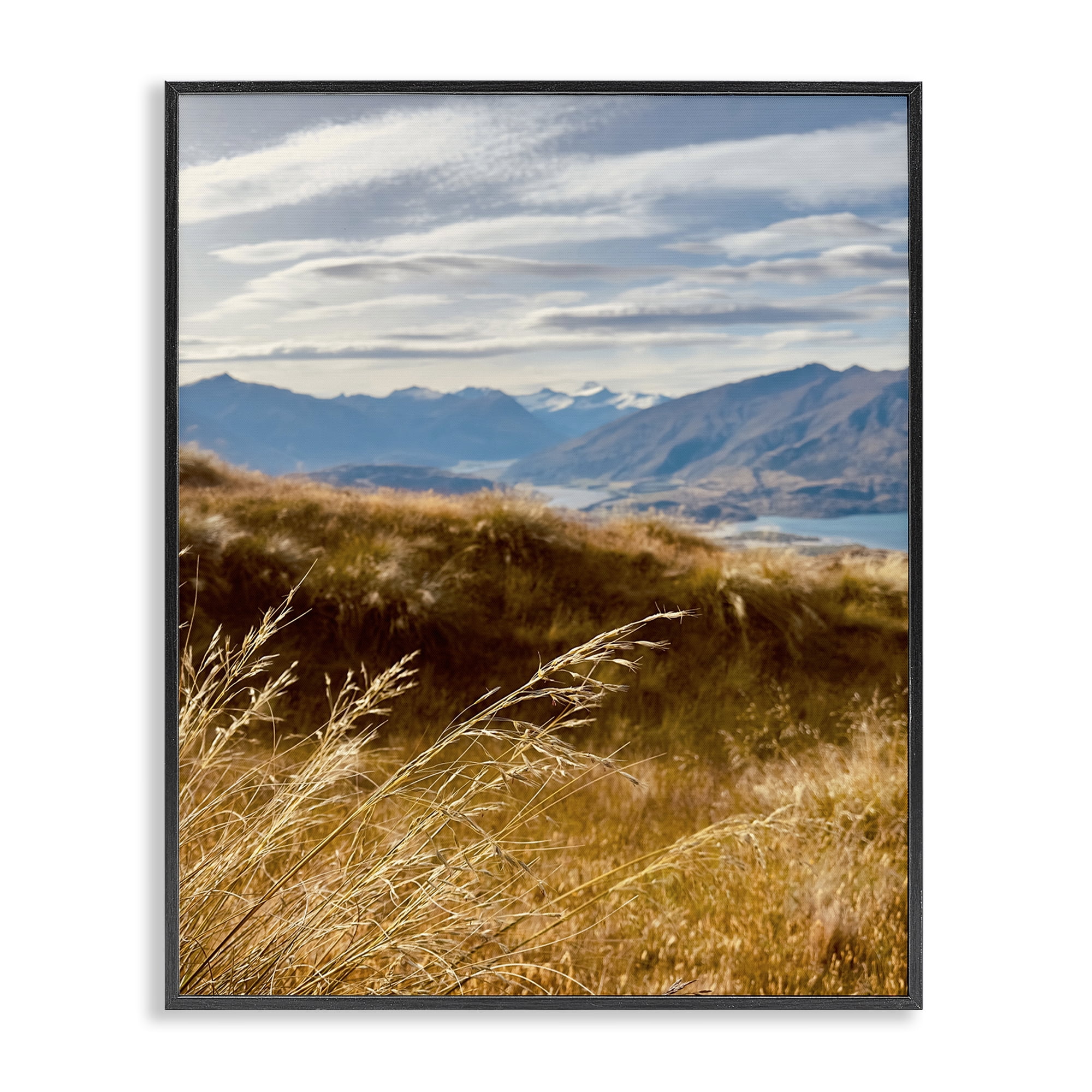 Stupell Industries Windblown Mountain Region Landscape Photography Black Framed Art Print Wall Art, 24 x 30