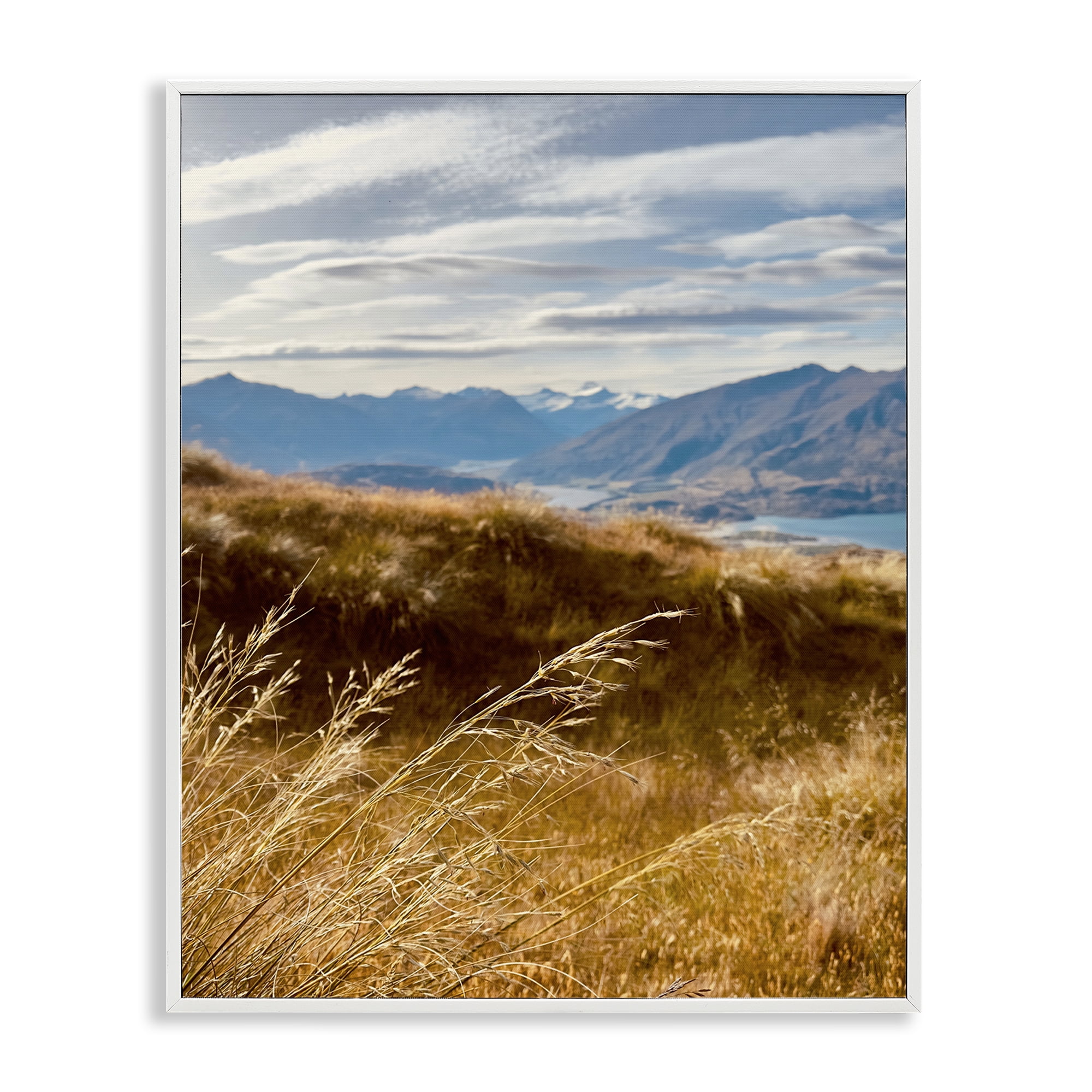 Stupell Industries Windblown Mountain Region Landscape Photography White Framed Art Print Wall Art, 11 x 14