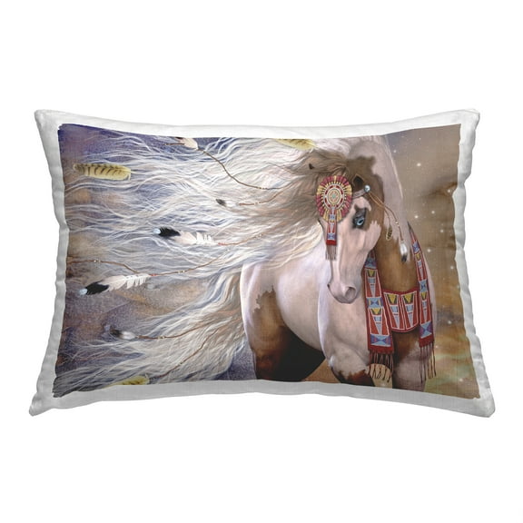 Stupell Industries Windblown Native Horse Decorative Printed Throw Pillow, 14 x 20