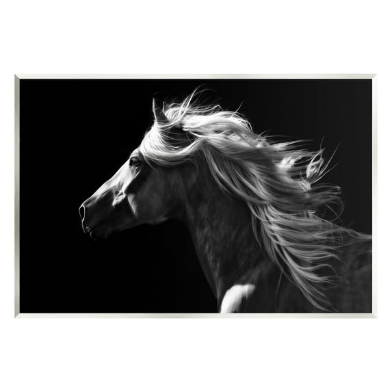 Stupell Industries Windblown Stallion Mane Animals & Insects Photography Unframed Art Print Wall Art, 19 x 13