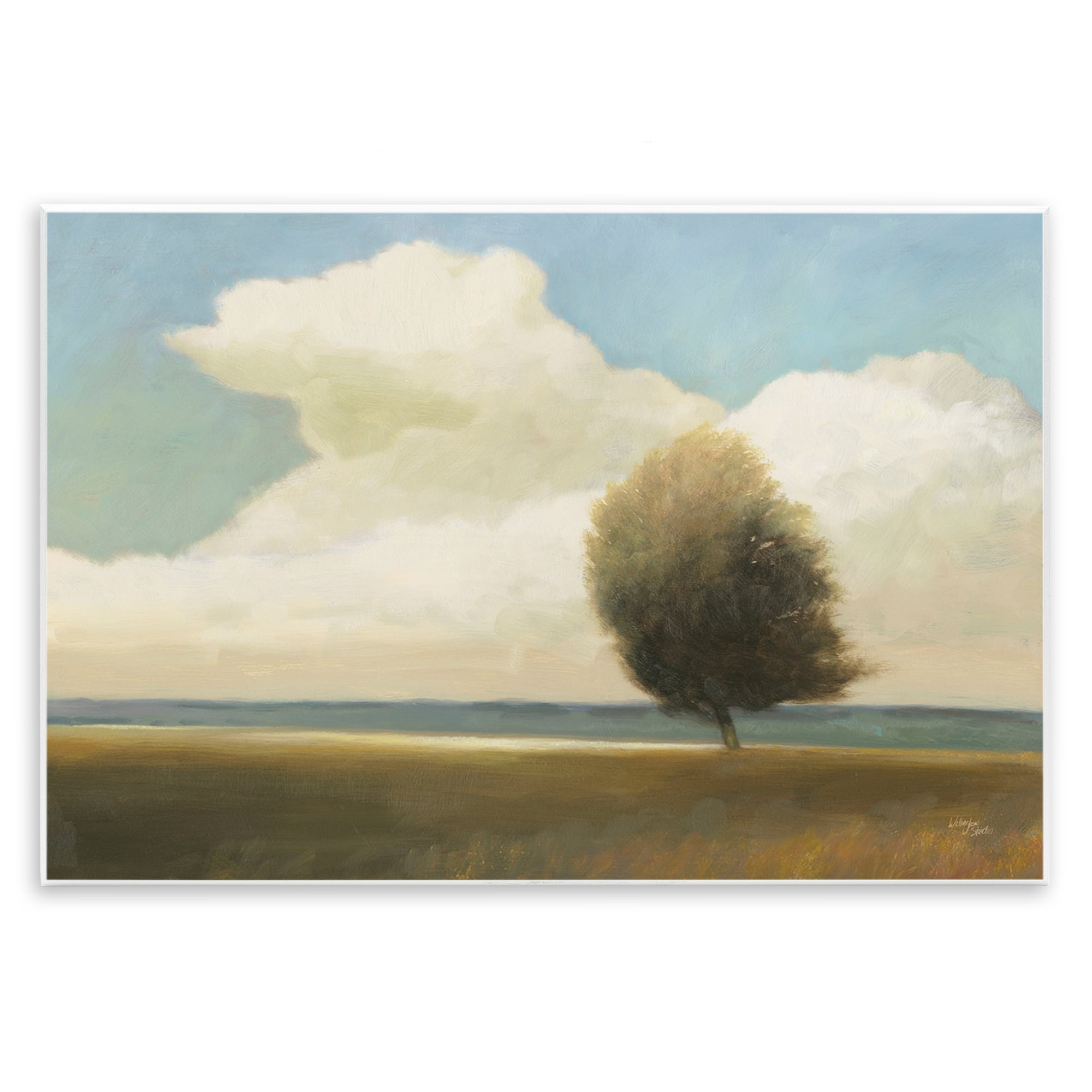Stupell Industries Windblown Tree Landscape Landscape & Nature Painting Unframed Art Print Wall Art, 19 x 13