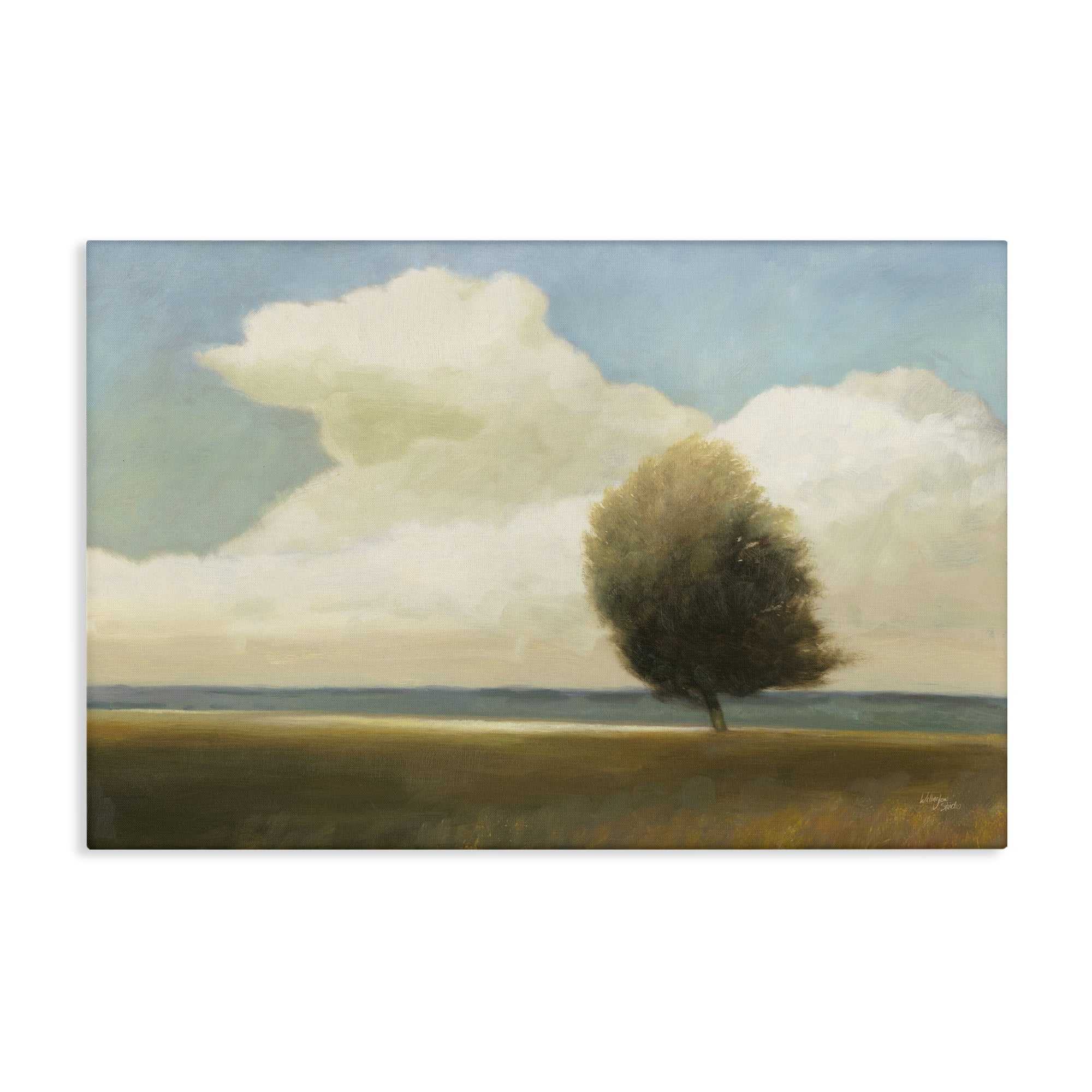 Stupell Industries Windblown Tree Landscape Landscape & Nature Painting Wrapped Canvas Art Print Wall Art, 36 x 24
