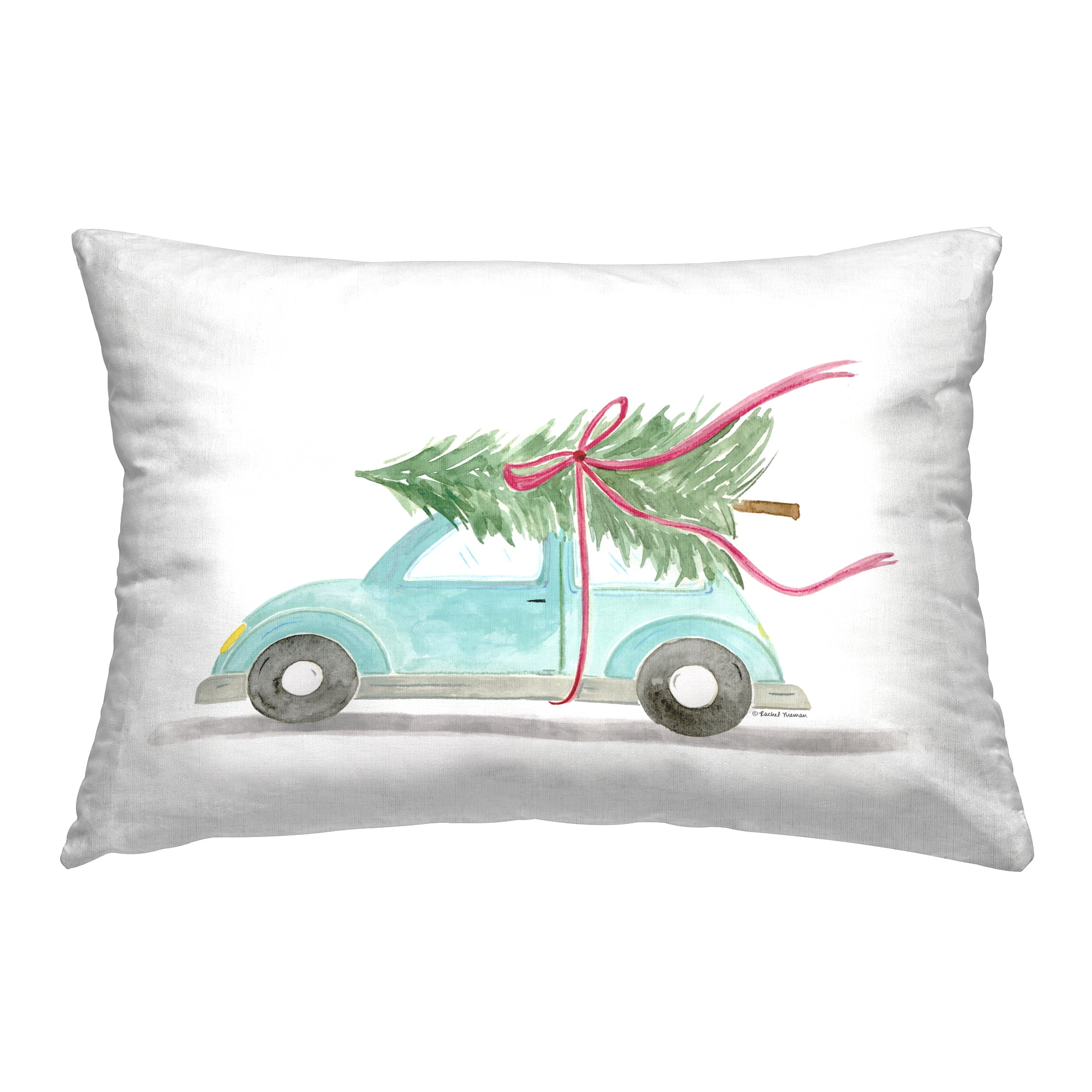 Stupell Industries Windblown Tree on Car Decorative Printed Throw Pillow Design by Rachel Nieman.