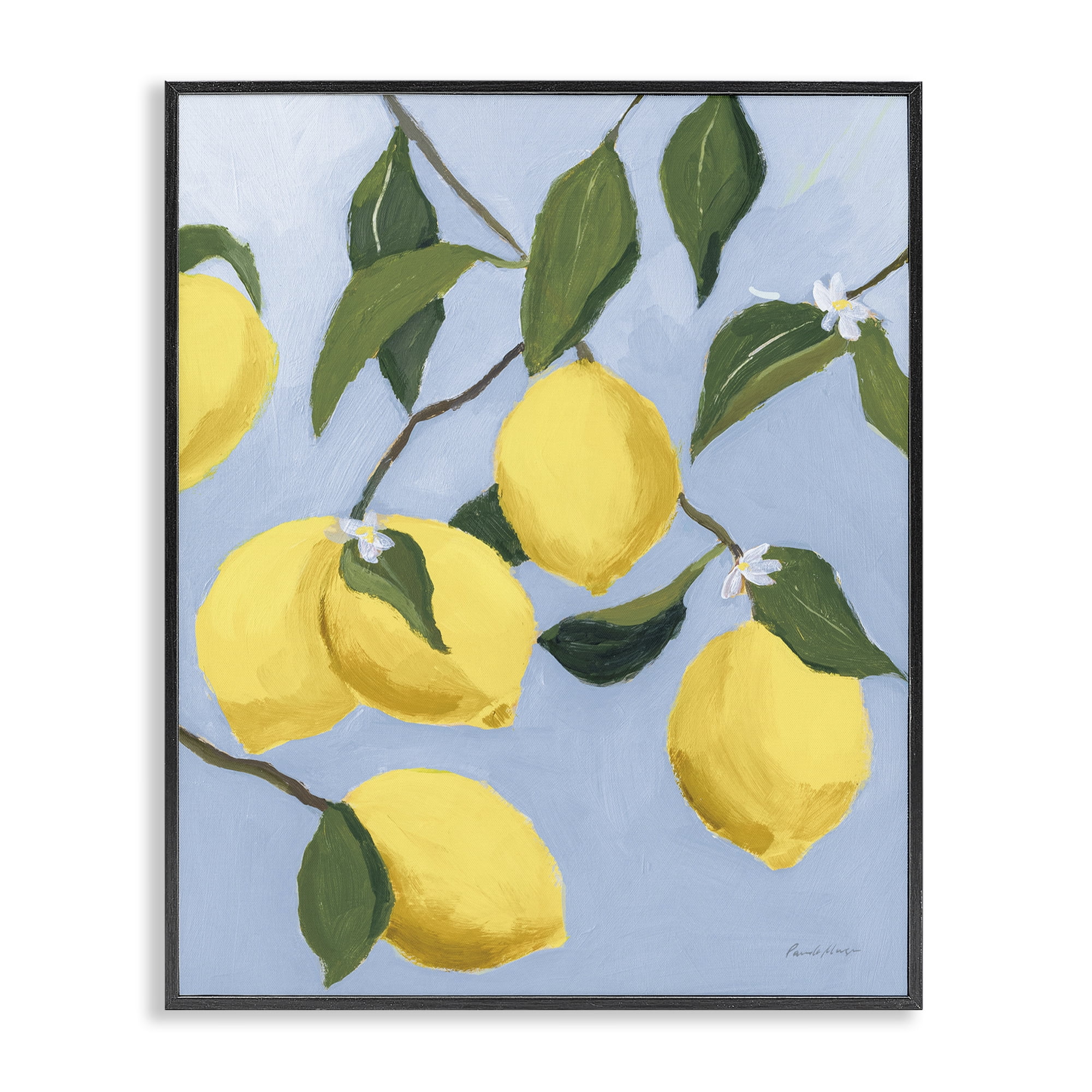 Stupell Industries Winding Lemon Tree Food & Beverage Painting Black Framed Art Print Wall Art, 24 x 30