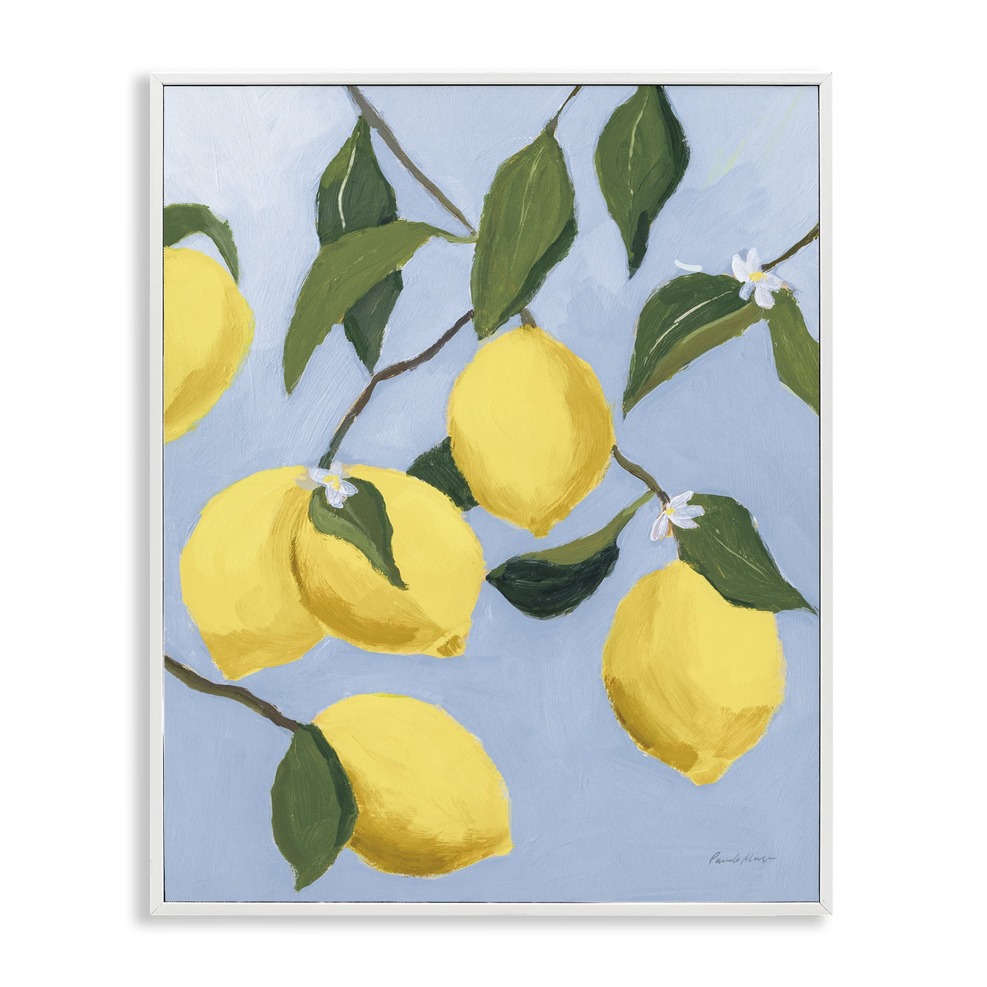 Stupell Industries Winding Lemon Tree Food & Beverage Painting White Framed Art Print Wall Art, 24 x 30