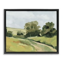 Stupell Industries Winding Path Impression Landscape Painting Black Floater Framed Art Print Wall Art, 21 x 17