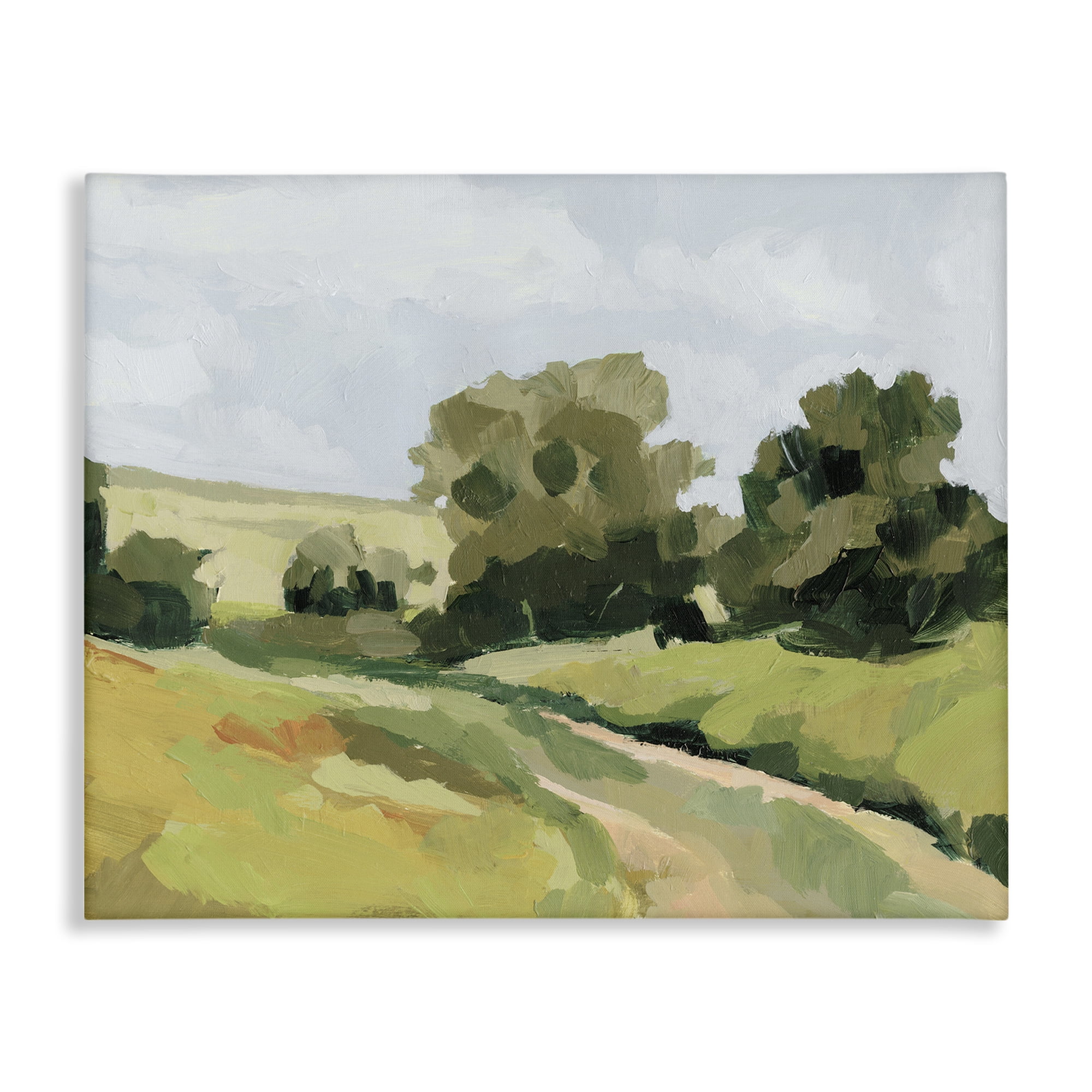 Stupell Industries Winding Path Impression Landscape Painting Gallery Wrapped Canvas Art Print Wall Art, 30 x 24