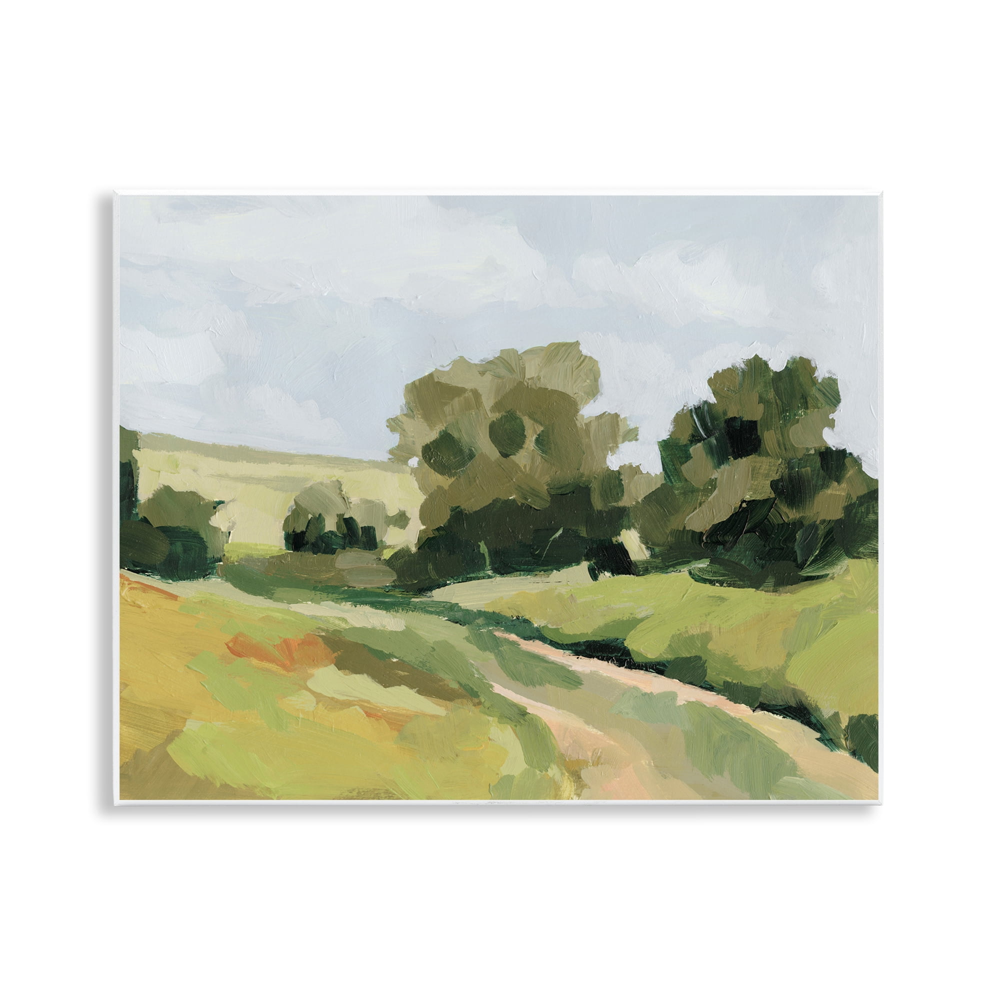 Stupell Industries Winding Path Impression Landscape Painting Unframed Art Print Wall Art, 14 x 11