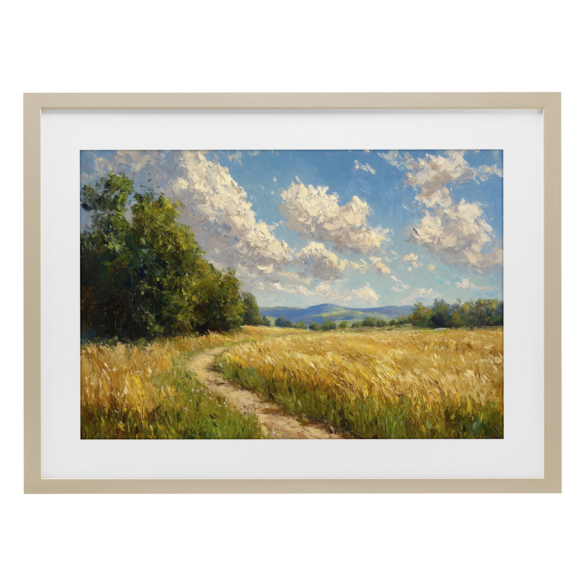Stupell Industries Winding Path Through Wheat Field Birch Framed Print Under Glass, design by Creative Studio