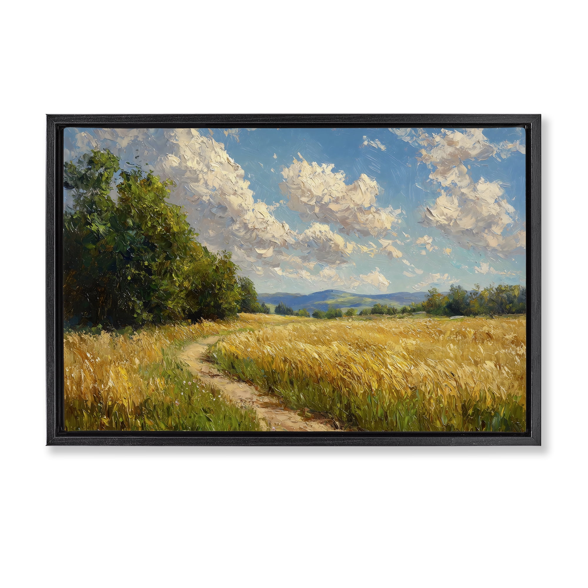 Stupell Industries Winding Path Through Wheat Field Black Framed Floater Canvas Wall Art, design by Creative Studio