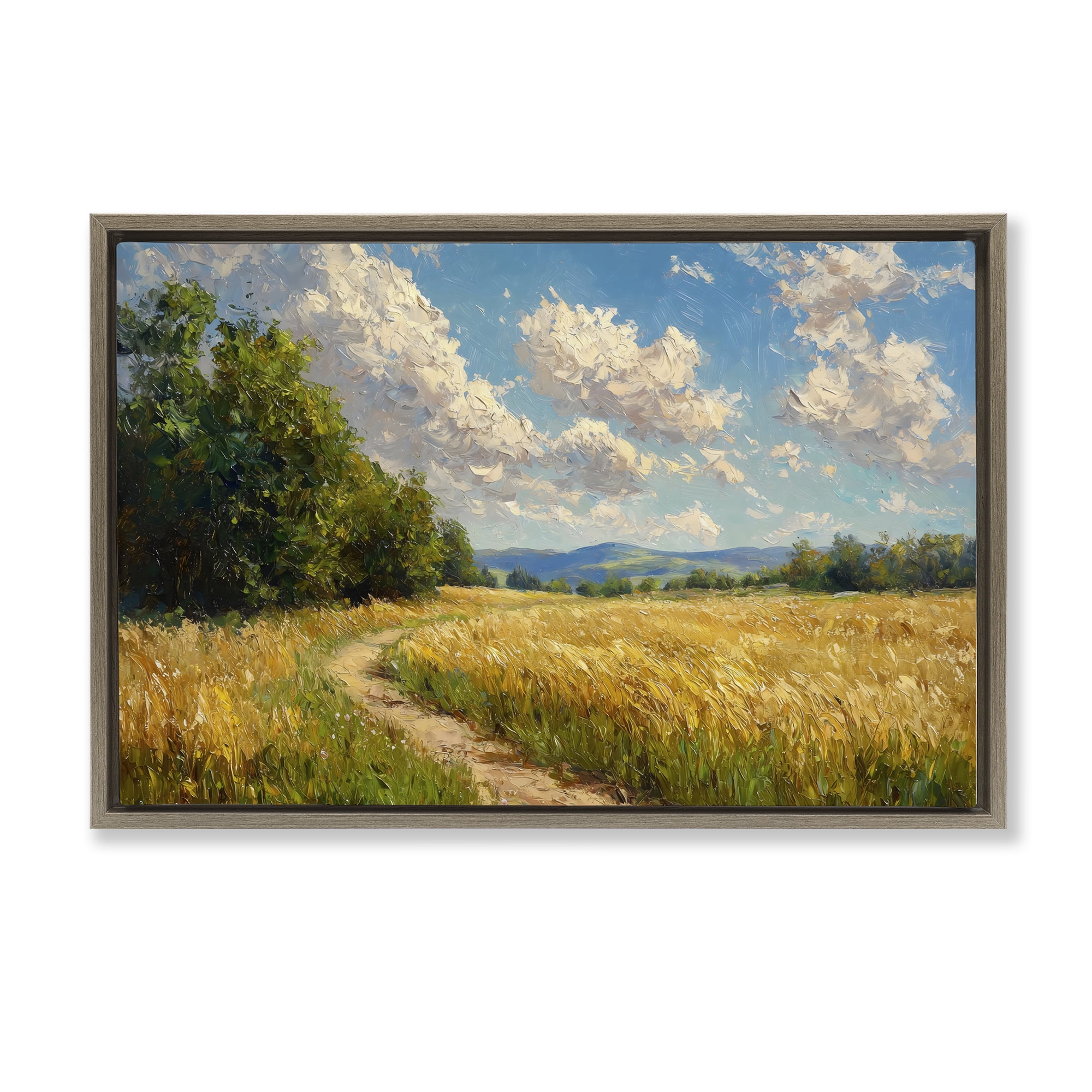 Stupell Industries Winding Path Through Wheat Field Brown Framed Floater Canvas Wall Art, design by Creative Studio