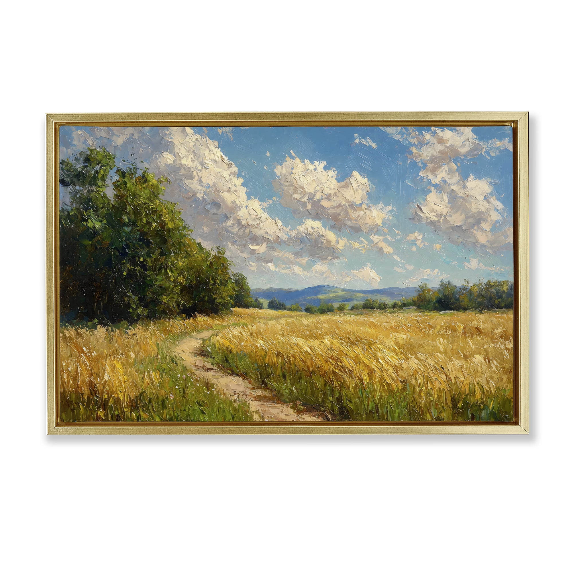 Stupell Industries Winding Path Through Wheat Field Gold Framed Floater Canvas Wall Art, design by Creative Studio