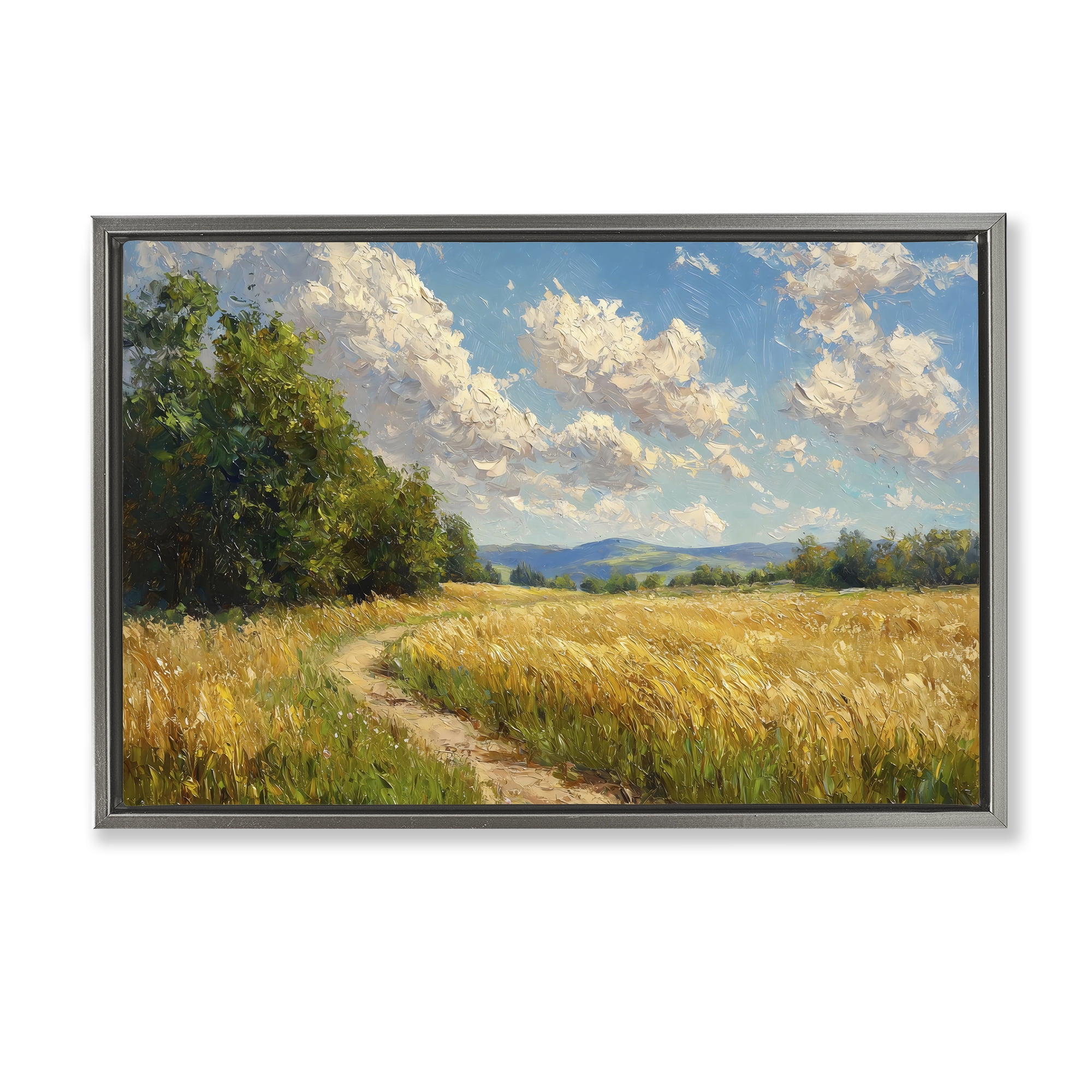 Stupell Industries Winding Path Through Wheat Field Gray Framed Floater Canvas Wall Art, design by Creative Studio
