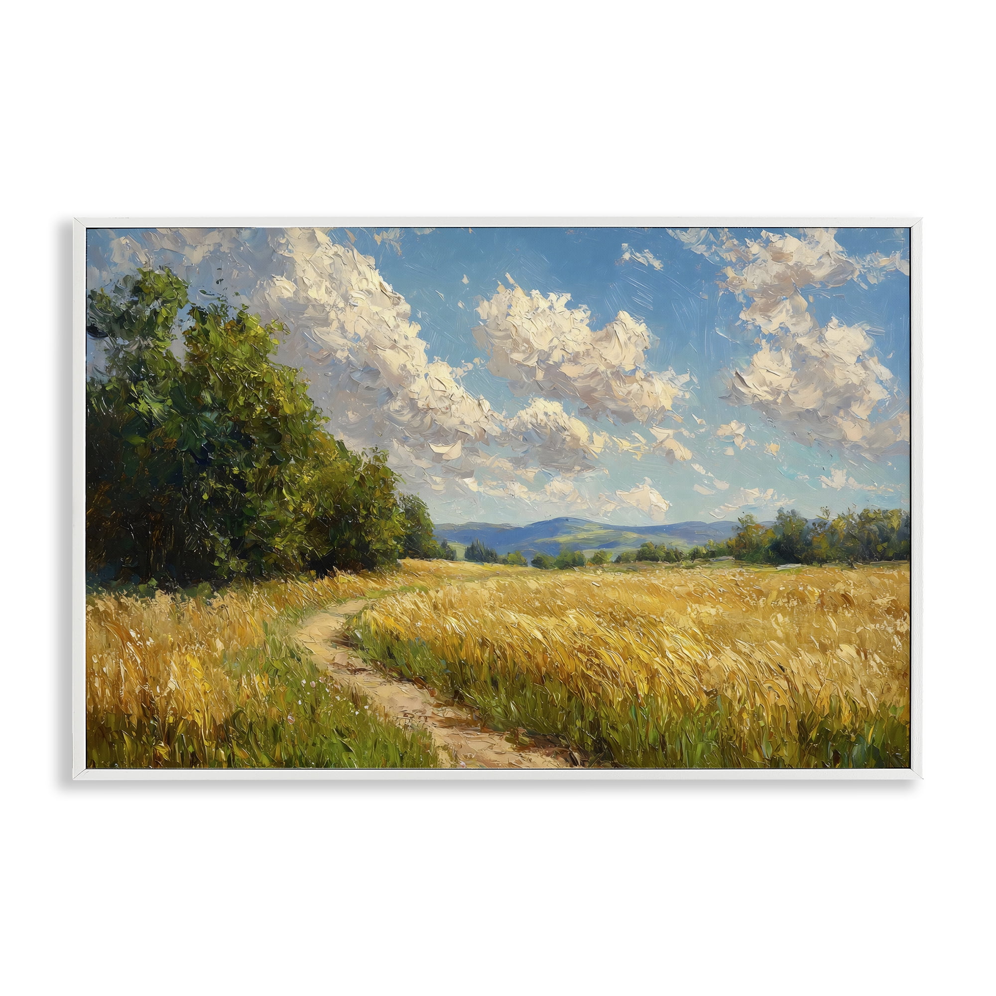 Stupell Industries Winding Path Through Wheat Field White Framed Giclee Art, design by Creative Studio