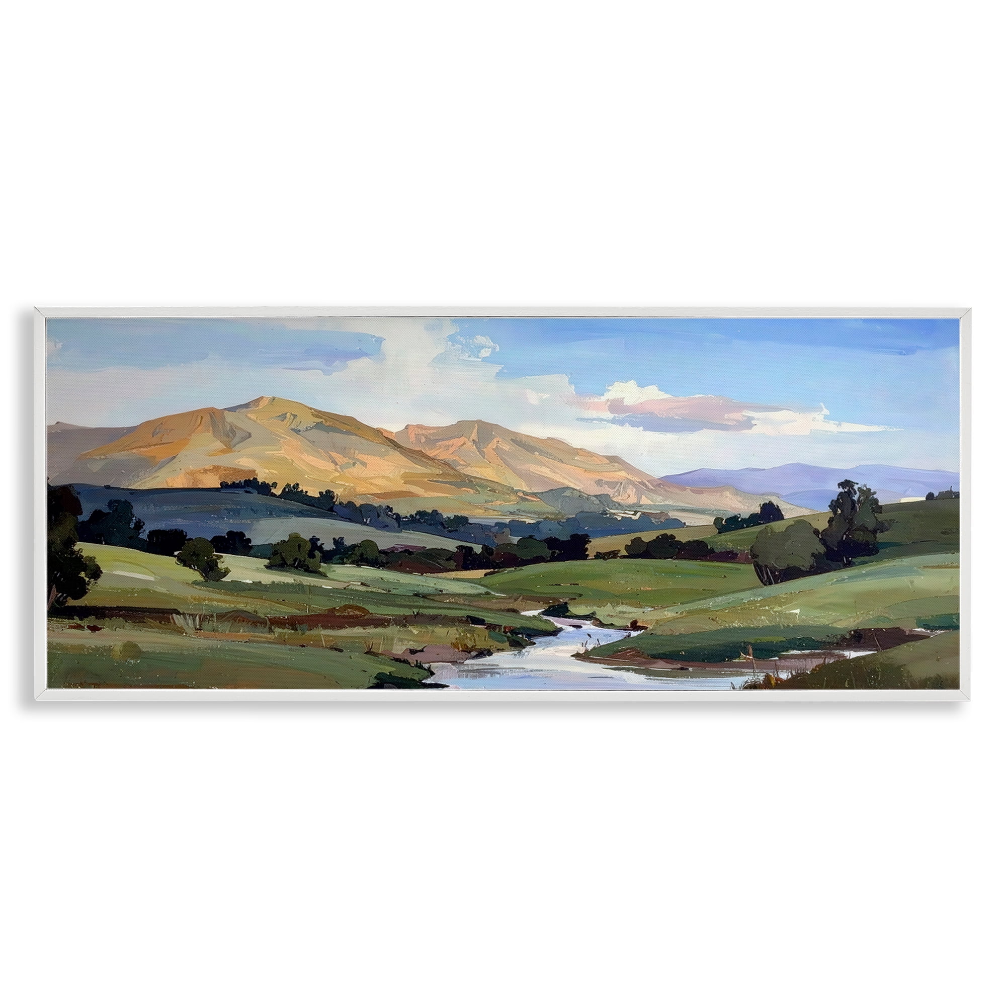 Stupell Industries Winding River Across Valley White Framed Giclee Art, design by Alonza Saunders
