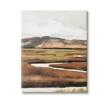 Stupell Industries Winding River Landscape Landscape Painting Gallery Wrapped Canvas Art Print Wall Art, 16 x 20