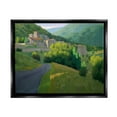 thumbnail image 1 of Stupell Industries Winding Road Path Distant Rural Farm Town Graphic Art Jet Black Floating Framed Canvas Print Wall Art, Design by Ian Roberts, 1 of 5