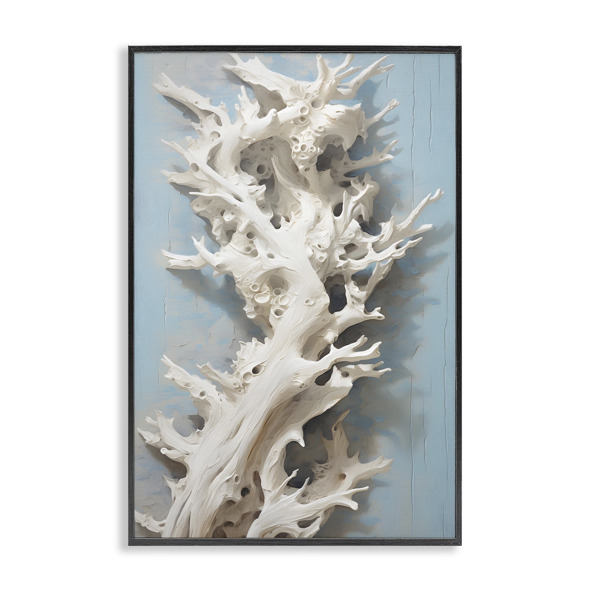 Stupell Industries Winding Spiney Coral Animals & Insects Painting Black Framed Art Print Wall Art, 16 x 24