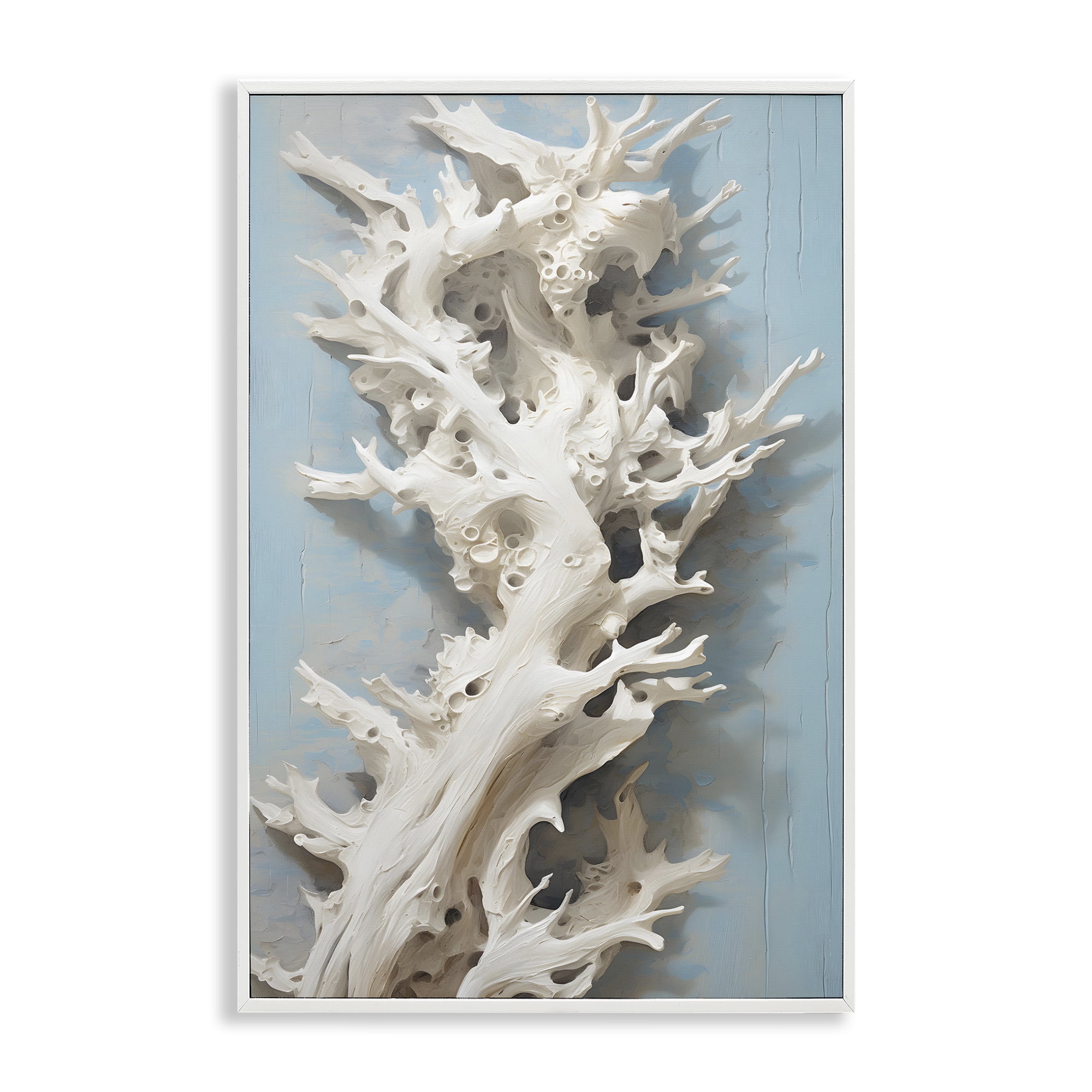 Stupell Industries Winding Spiney Coral Animals & Insects Painting White Framed Art Print Wall Art, 12 x 18