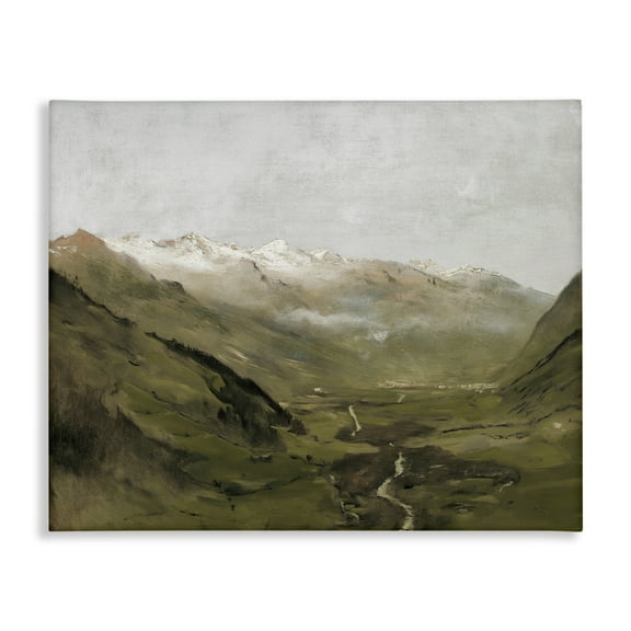 Stupell Industries Winding Valley Path Landscape Painting Gallery Wrapped Canvas Art Print Wall Art, 20 x 16