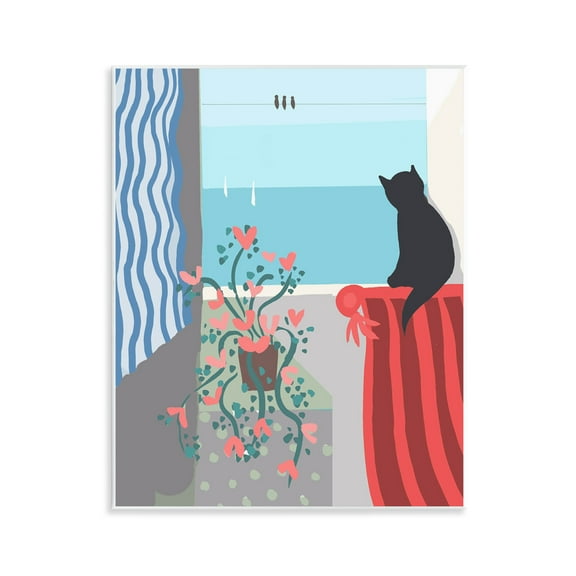 Stupell Industries Window Beach View Nautical & Beach Painting Unframed Art Print Wall Art, 11 x 14